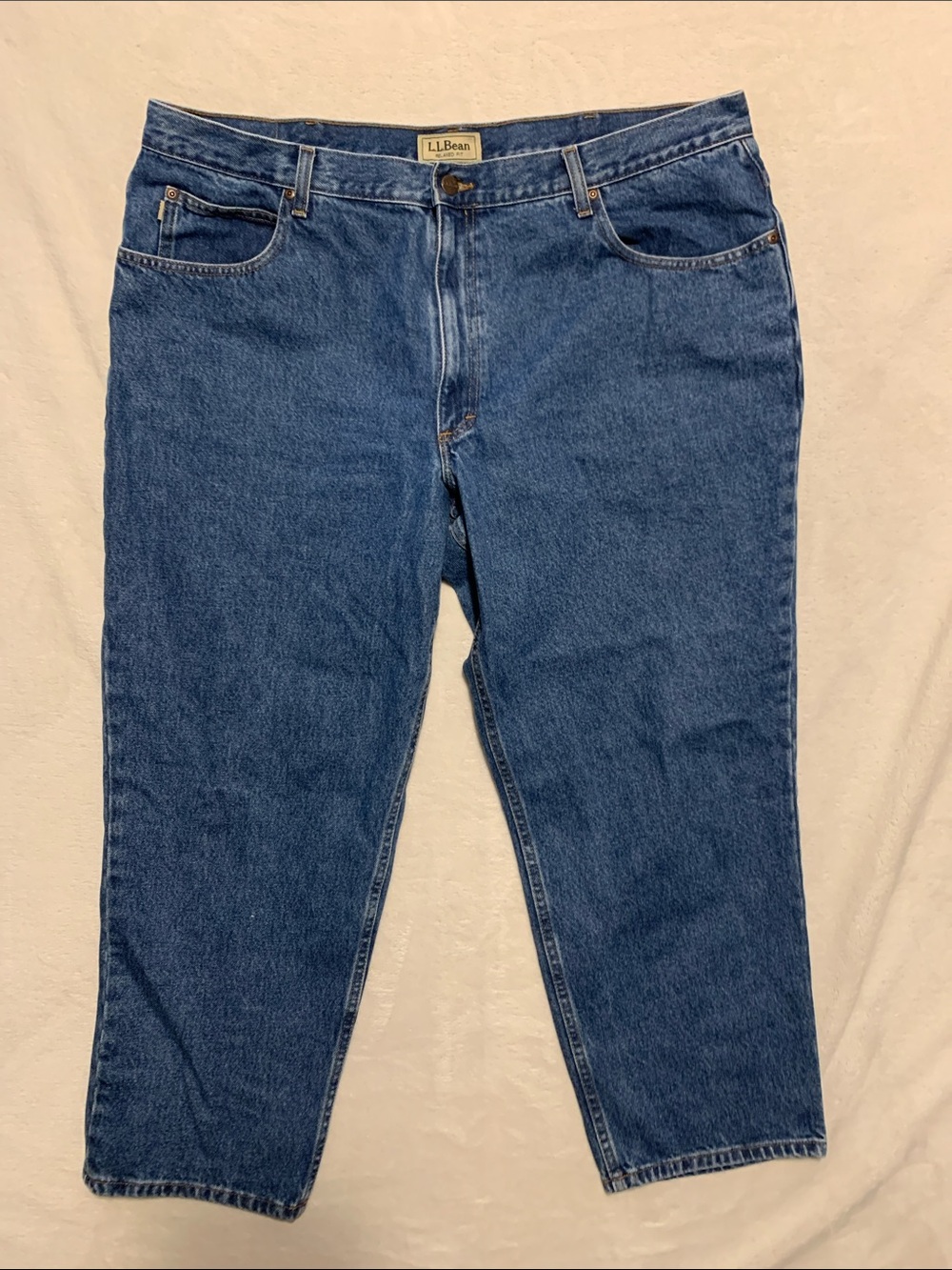 L. L. Bean relaxed fit medium wash jeans 42x29